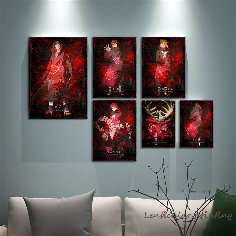 Akatsuki Shadows: Naruto HD Canvas Wall Art