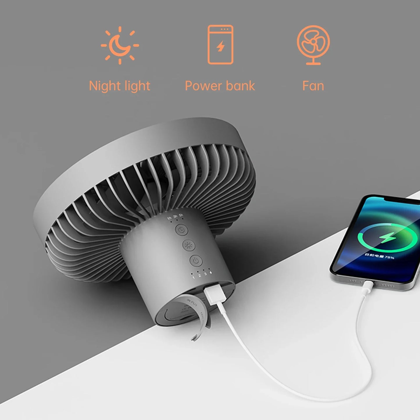 10000mAh Rechargeable Camping Fan