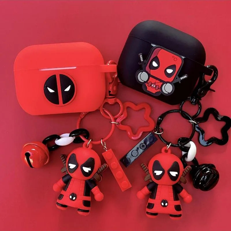 Marvel Deadpool AirPods 1 or 2 Case: Ultimate Case Protection with Keychain