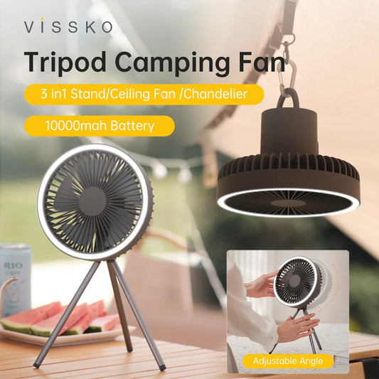 10000mAh Rechargeable Camping Fan